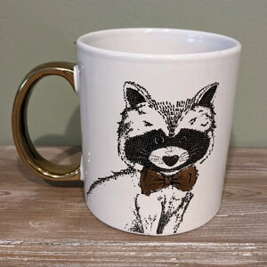 AMERICAN ATELIER Gold Accented Racoon Mug Mug